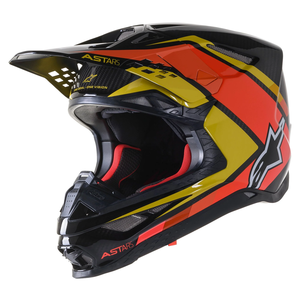 Alpinestars Supertech M10 Carbon Meta2 Helmet (Black/Yellow/Orange Glossy)